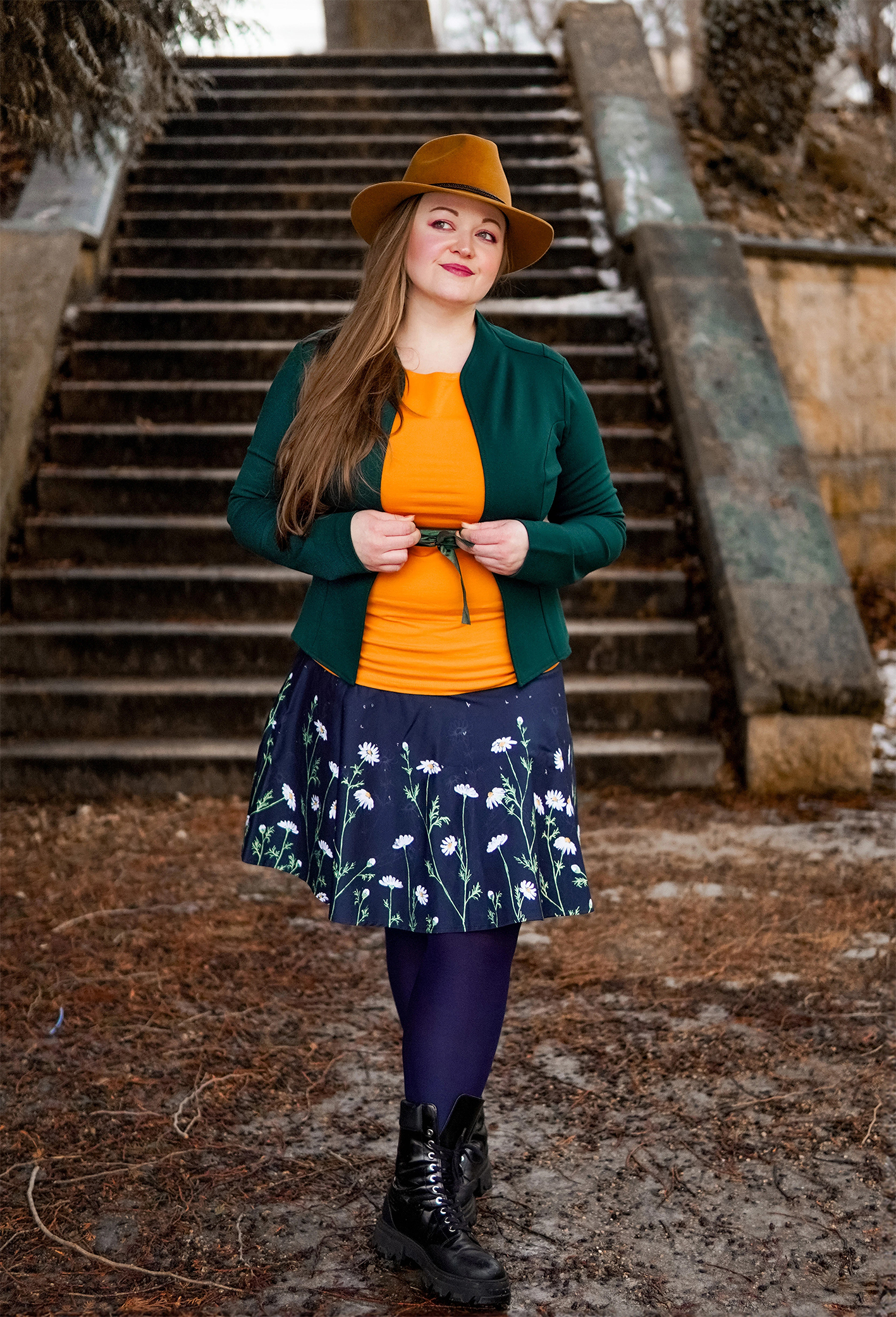 Půlkolová sukně do nápletu